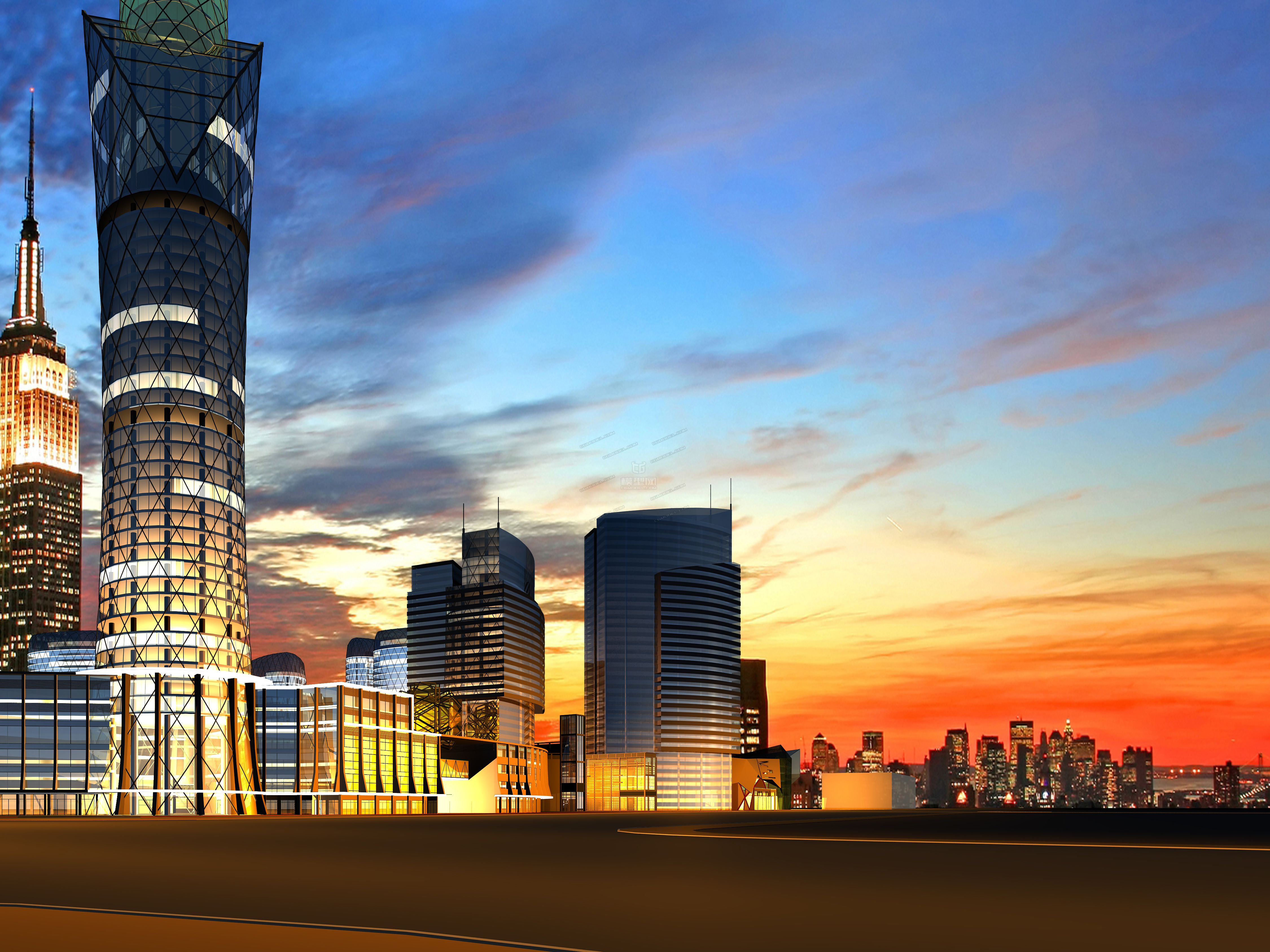 夜景城市_王二小_cg作品_场景自然场景_cg模型网