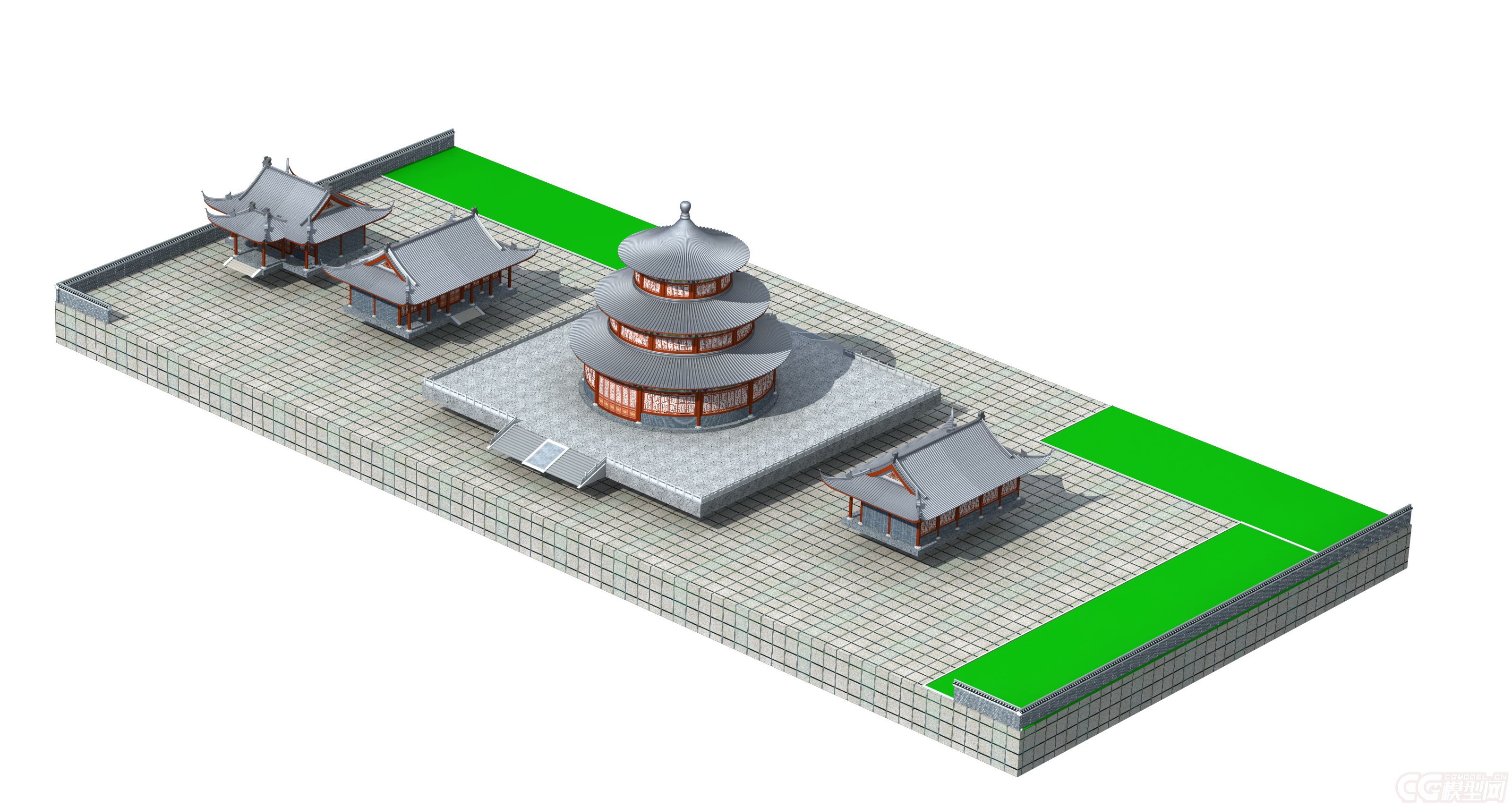 古建寺庙大殿-cg模型网(cgmodel)-让设计更有价值!