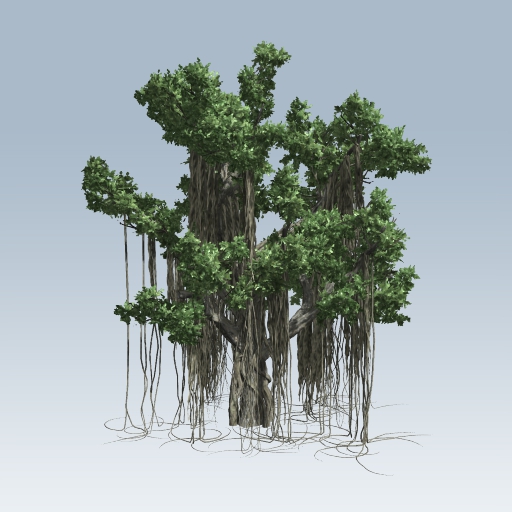 一颗写实的大杨树,还有藤枝_专属,q1ng作品_石头植物树木_cg模型网