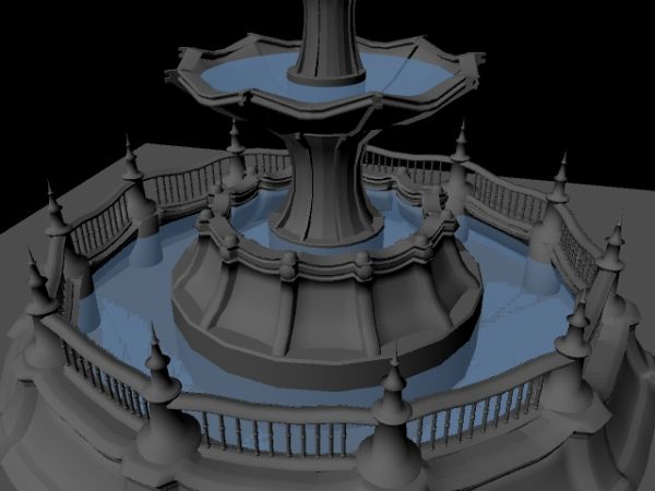 学习作品公园喷泉模型-自然场景模型库-模型下载-cg模型网
