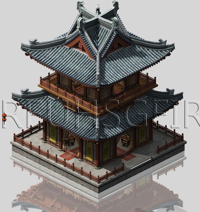 ***的古代酒店酒楼茶馆3D高模型 写实古建筑瓦房子酒肆酒摊模型-自然场景模型库-模型下载-cg模型网