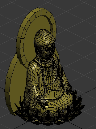 高精度的如來佛祖雕塑銅像3d高模型,蓮花座臺修煉的如來佛像僧人侍從