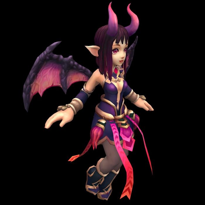 罗刹鬼姬 怪物 q版3d模型 带绑定带动作