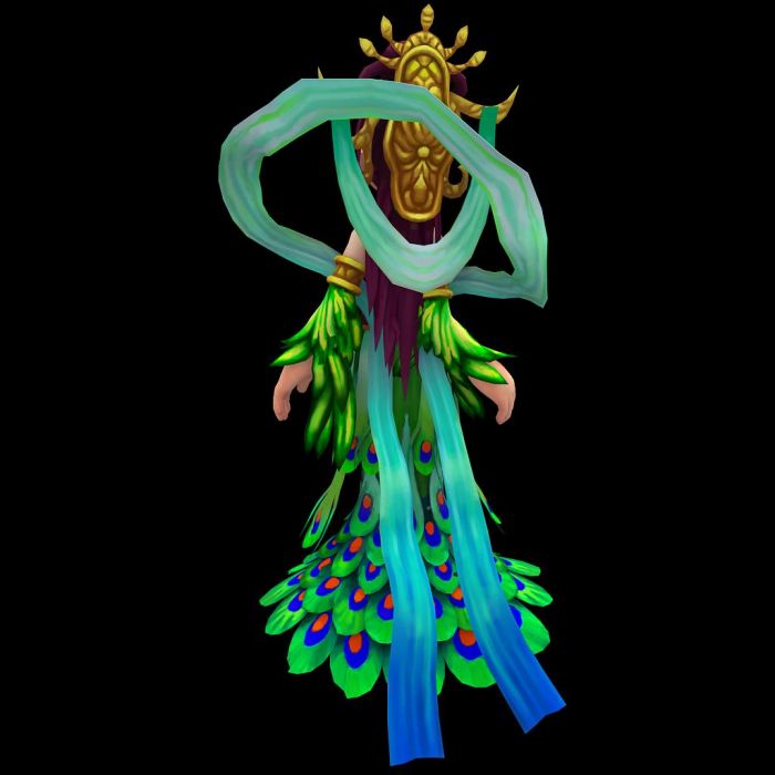 孔雀仙子q版3d模型带绑定带动作