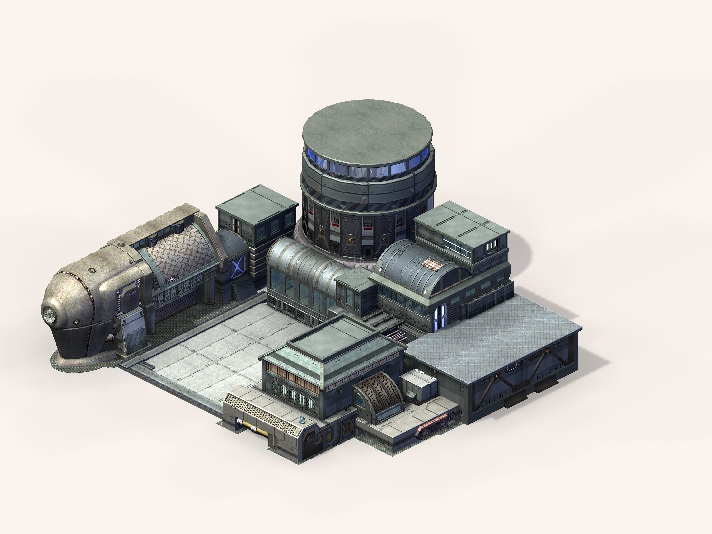 科幻建筑_村头tony作品_场景自然场景_cg模型网