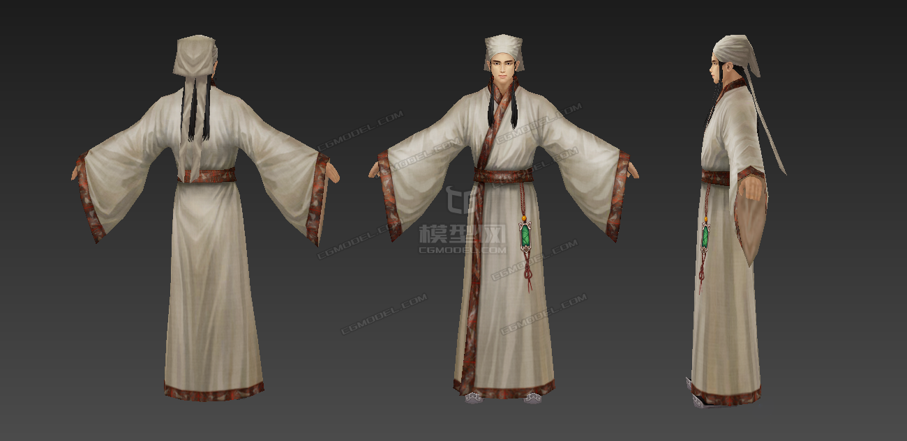 秀才 书生模型-孩子-女模型库-模型下载-cg模型网