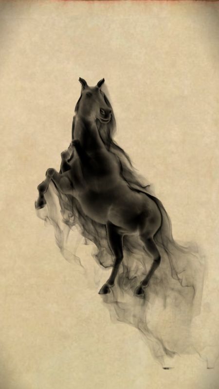 水墨马