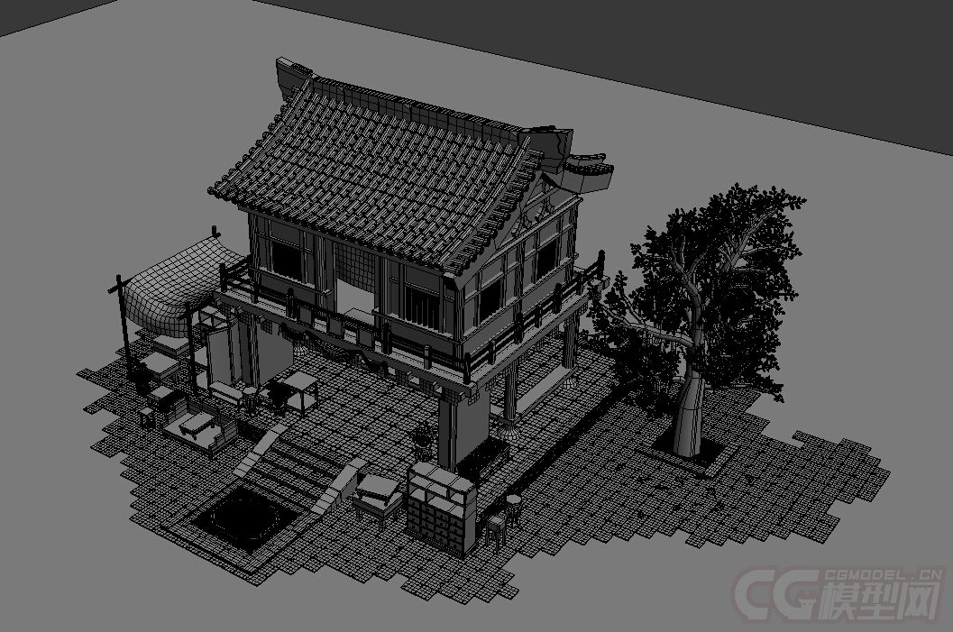 2.5d场景建筑 房子模型-自然场景模型库-模型下载-cg模型网