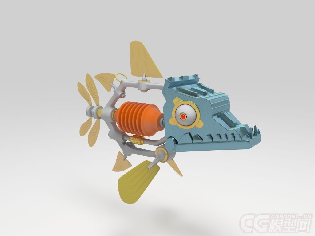 机械食人鱼玩具水中机器