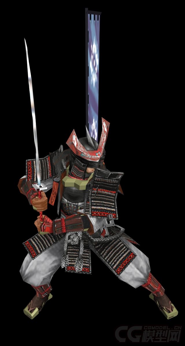 日本武士忍者战士日本鬼子小日本扶桑武士东瀛武士带动画有绑定3d模型