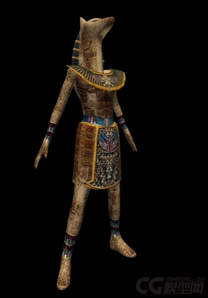 古代埃及神話人物阿努比斯狗頭人有綁定有動畫3d模型