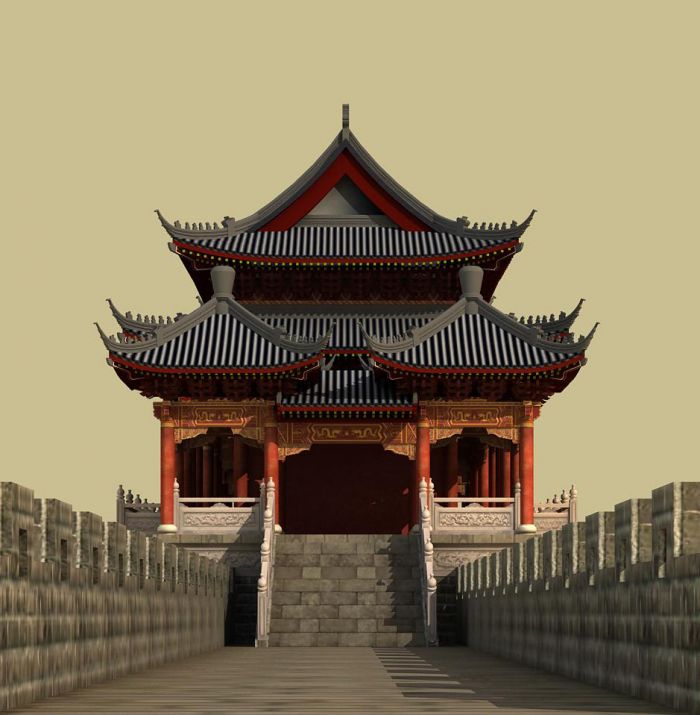 城门楼 明清建筑模型-古代场景模型库-3ds Max(.max)模型下载-cg模型网
