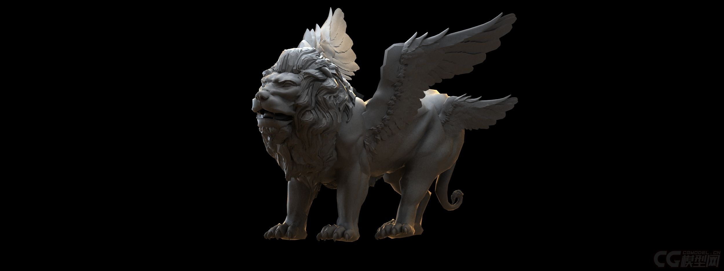 灵兽-狮_lifangti作品_雕塑/文物神话雕塑_cg模型网