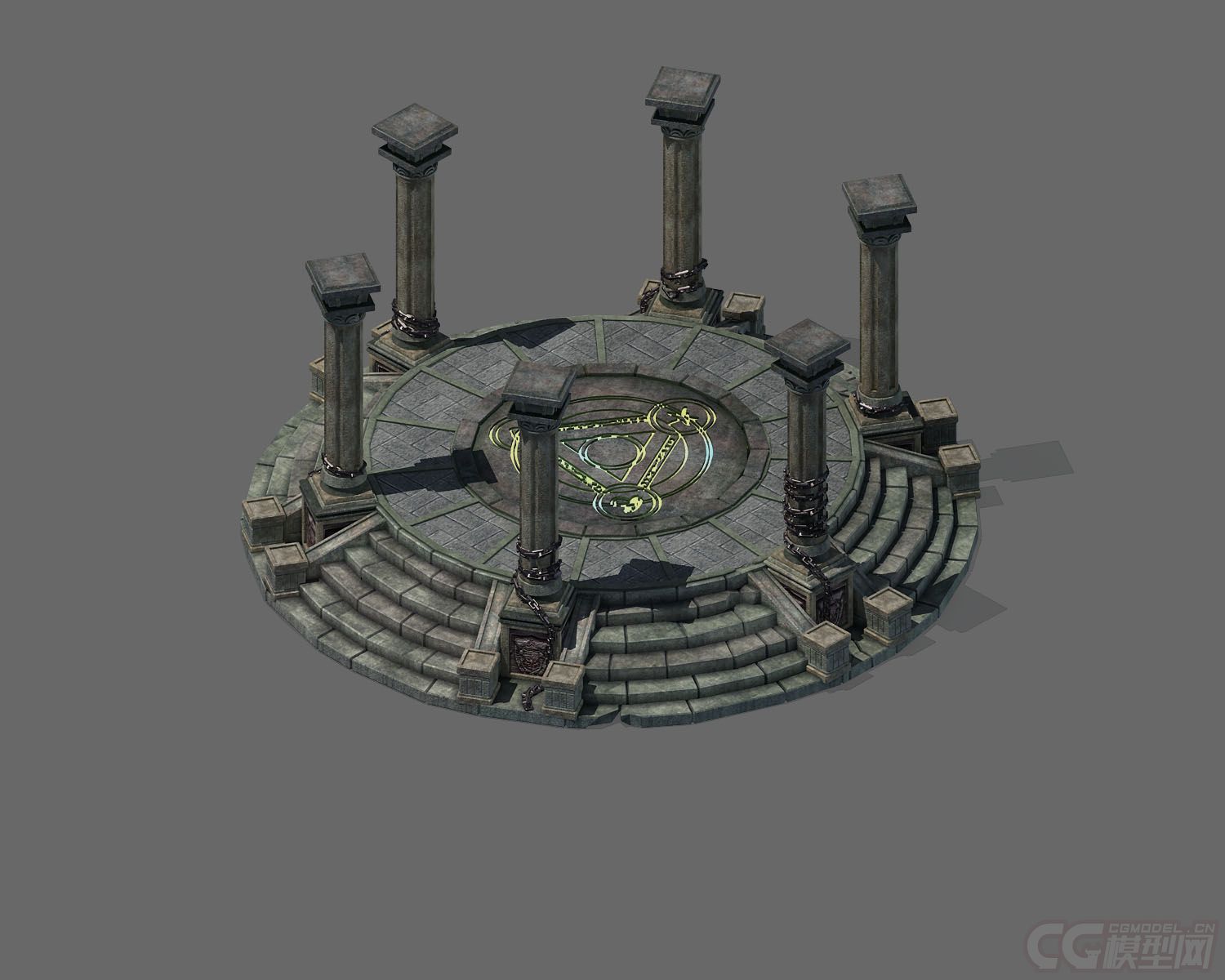 祭坛有灯光vr渲染_long1989作品_场景自然场景_cg模型网