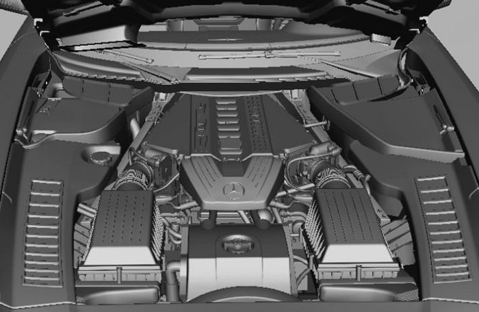 奔驰轿车内部结构,汽车发动机,奔驰发动机,奔驰,汽车模型