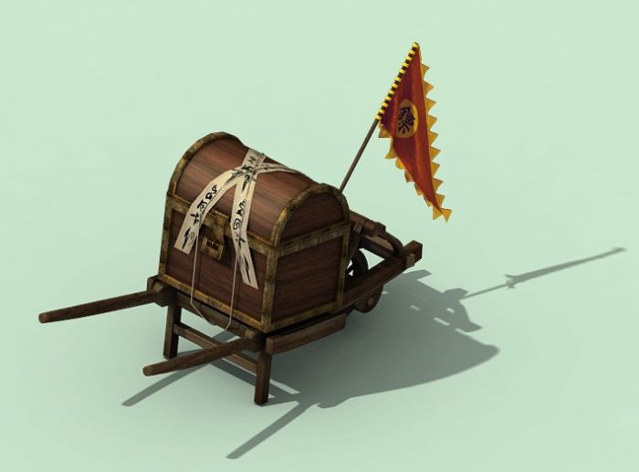 古代镖车这是写实高模高精度模型