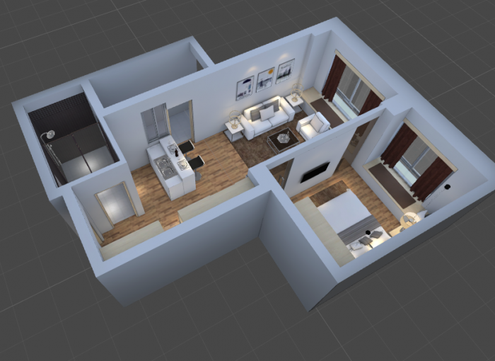 unity3d室内精细样板间展示