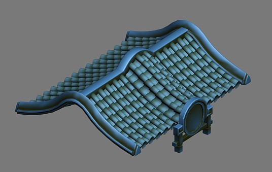 古代房顶建筑大集合 q版风格模型下载