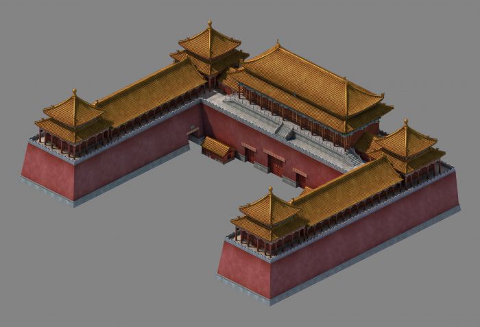 故宫古建筑-午门_youmenger作品_场景自然场景_cg模型网