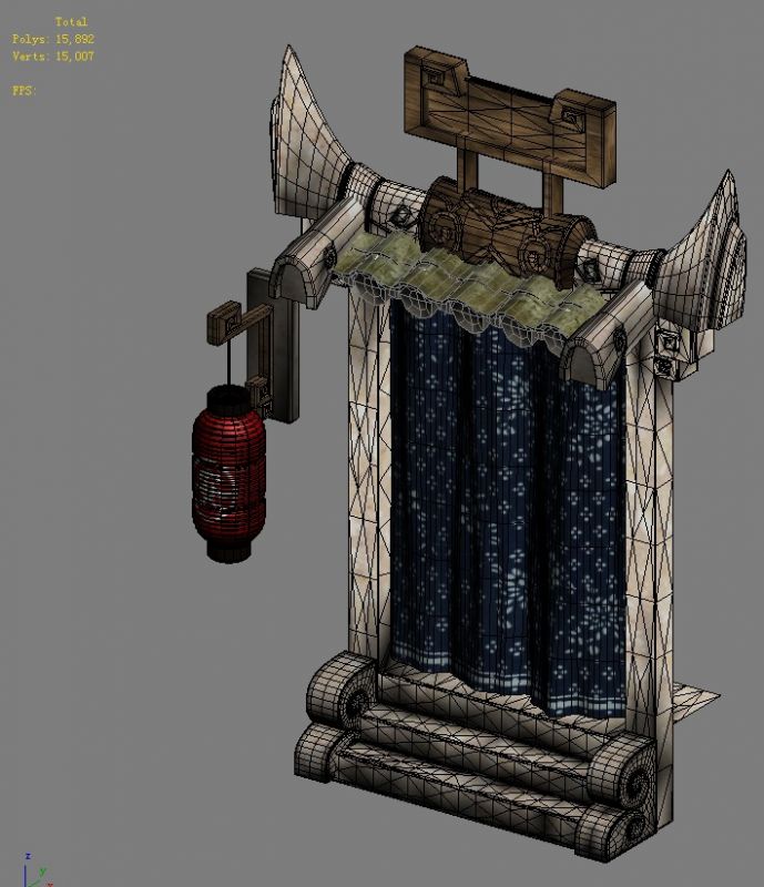 古代门和门帘 写实模型下载模型-古代场景模型库-3ds Max(.max)模型下载-cg模型网