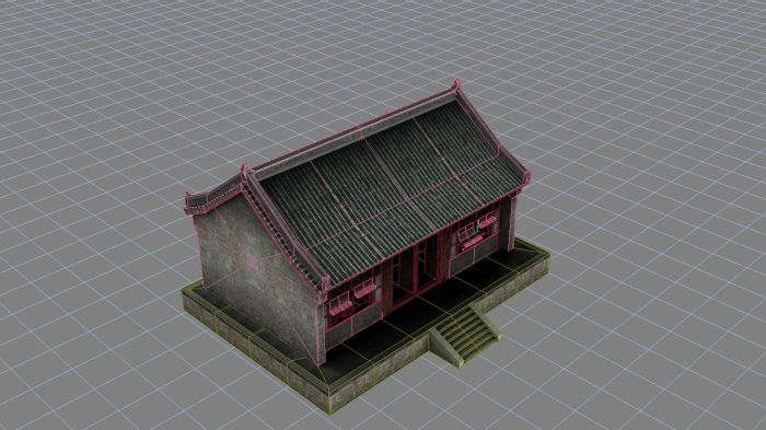 3d古建筑场景民居 游戏用简体模型模型-古代场景模型库-模型下载-cg模型网