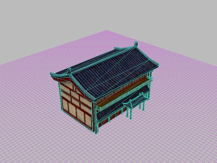 3d古建筑场景元素房屋 游戏用简体模型模型-古代场景模型库-模型下载-cg模型网