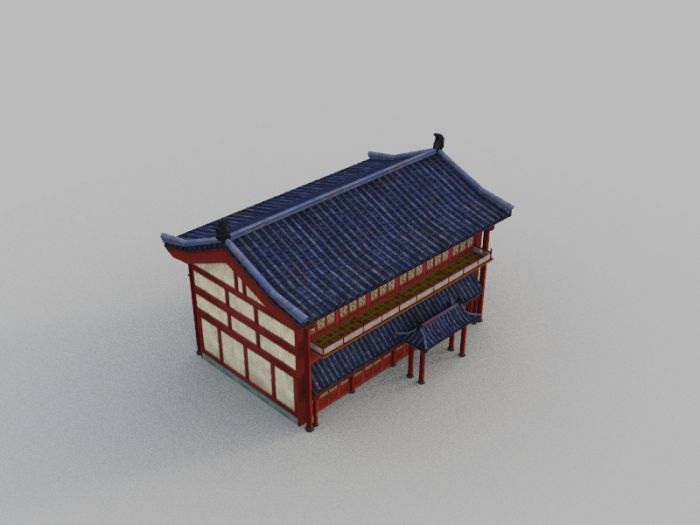 3d古建筑场景元素房屋 游戏用简体模型模型-古代场景模型库-模型下载-cg模型网