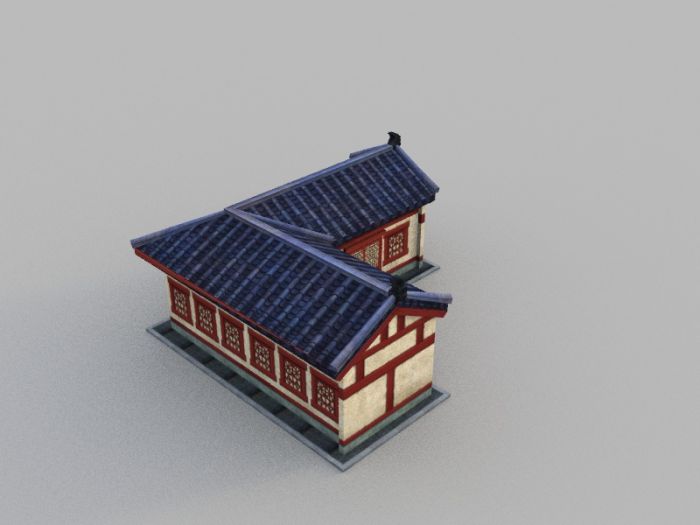 3d古建筑场景元素民居 游戏用简体模型模型-自然场景模型库-模型下载-cg模型网