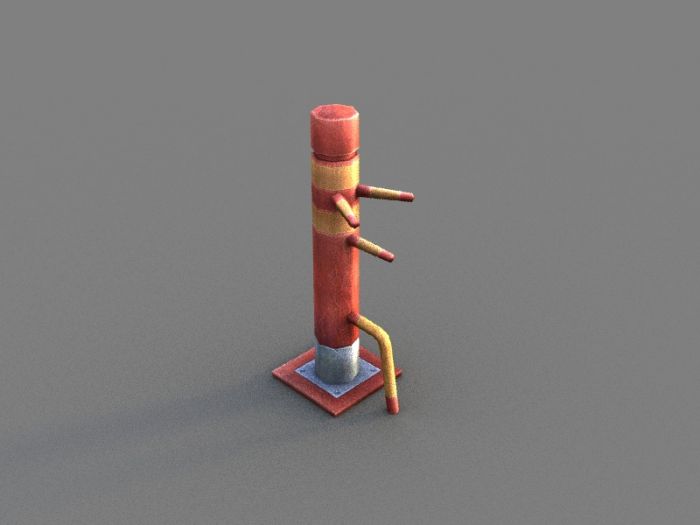 3d木人桩,游戏用简体模型,3dsmax2011场景文件