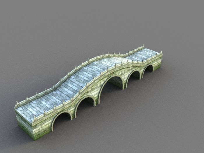 3d石拱桥,游戏用简体模型,3dsmax2011场景文件