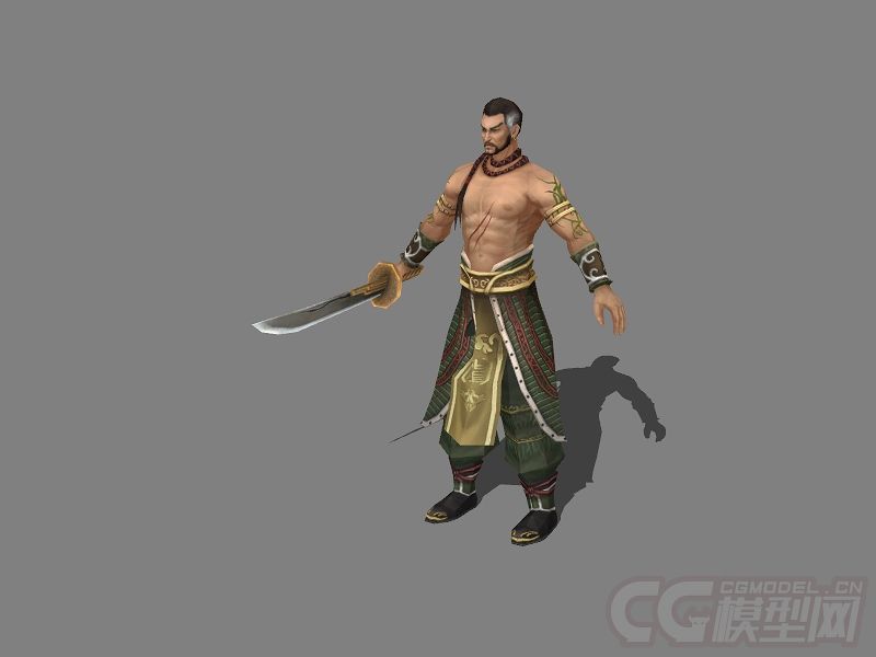 3d武侠人物刀客带绑定和动画并加送BIP绑定模型和动作模型-男人模型库-模型下载-cg模型网