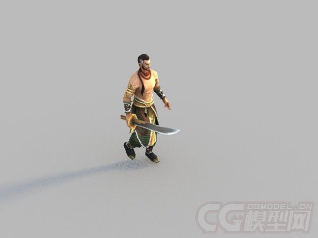 3d武侠人物刀客带绑定和动画并加送BIP绑定模型和动作模型-男人模型库-模型下载-cg模型网