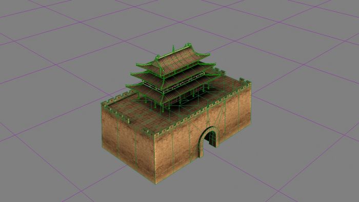 3d古建筑城楼 游戏用简体模型模型-自然场景模型库-模型下载-cg模型网