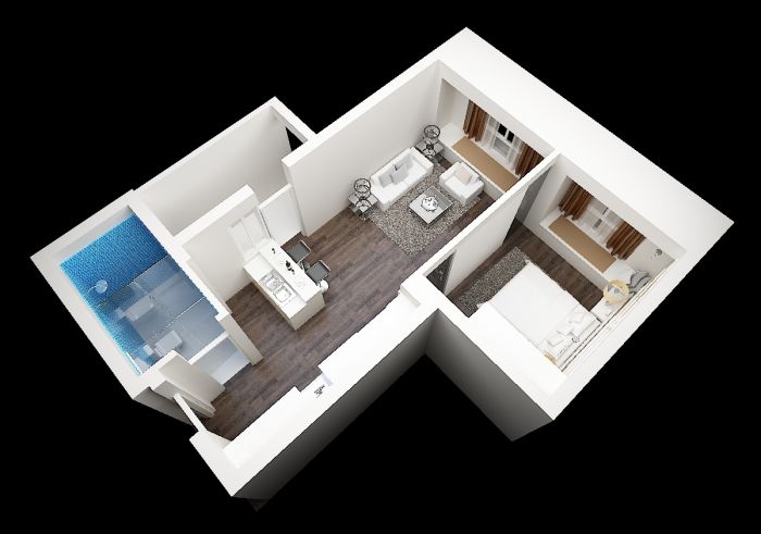 单身公寓_5都作品_场景自然场景_cg模型网