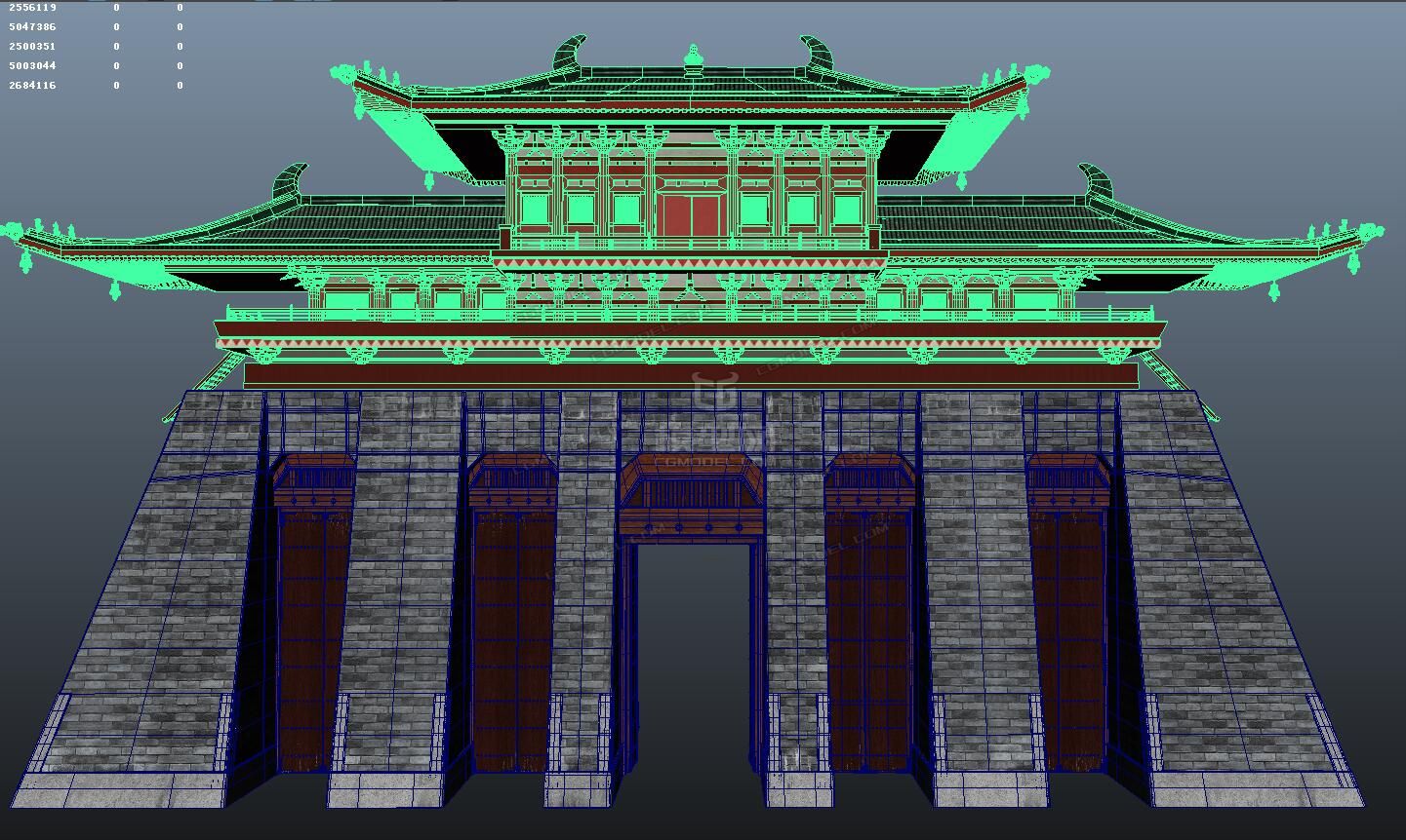 古代城门楼模型-自然场景模型库-模型下载-cg模型网