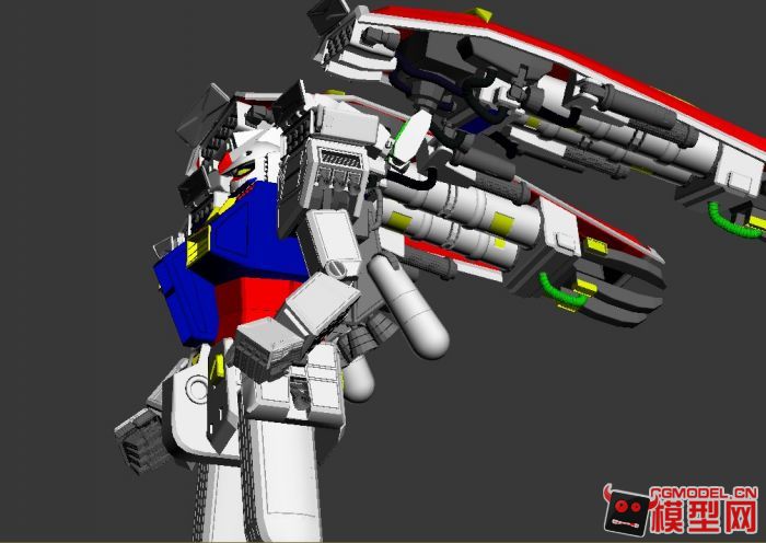 改良版自制元祖高达模型_zhg1185391805作品_人物机器人/机甲_cg模型