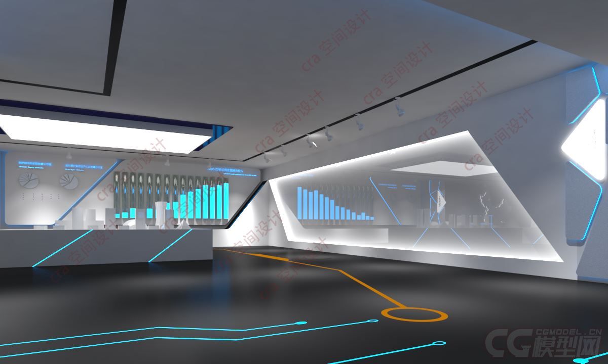 某企业展厅 科技感展厅 现代展厅