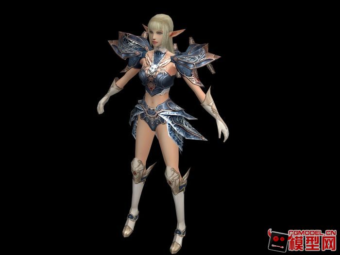 天堂2白精灵mm_慕慕作品_人物女人_cg模型网