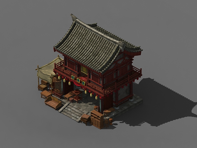 古代商铺模型 家具店模型-自然场景模型库-3ds Max(.max)模型下载-cg模型网