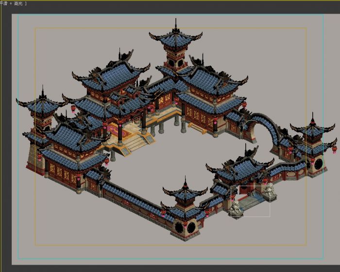 完整古代将军府场景模型