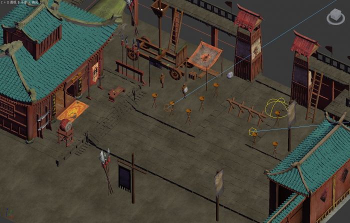 古代兵营场景模型