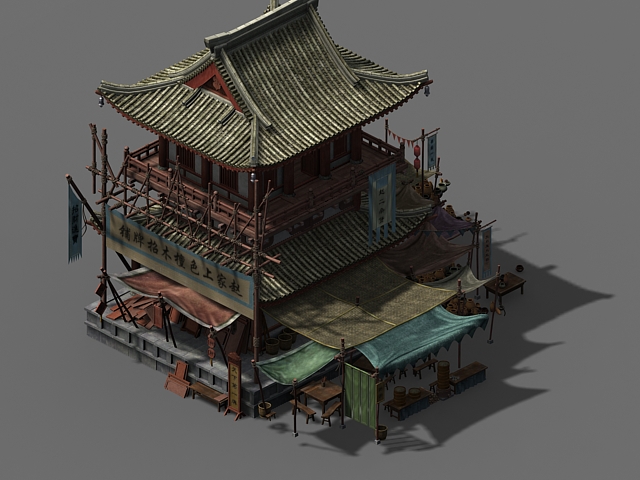 古代商铺模型 家具店模型-自然场景模型库-3ds Max(.max)模型下载-cg模型网