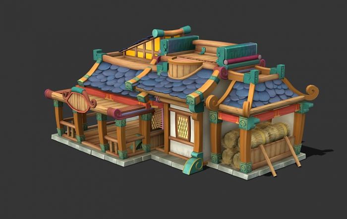 q版驿站 psd文件_穷da神作品_场景古代场景_cg模型网