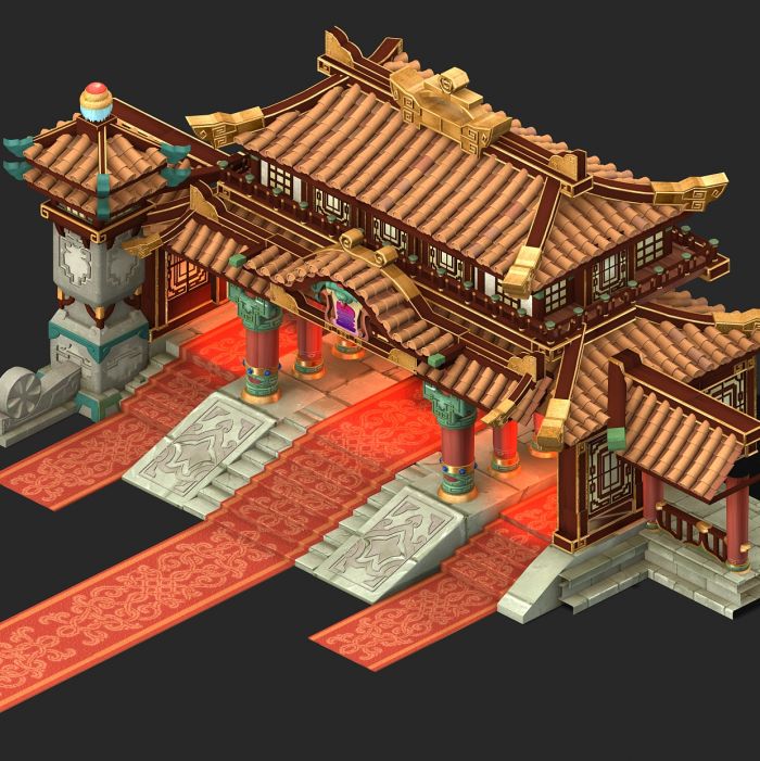 古代皇宫q版卡通场景