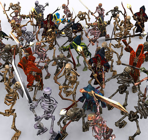 骷髅角色 带动作 多套贴图 组建骷髅兵团队