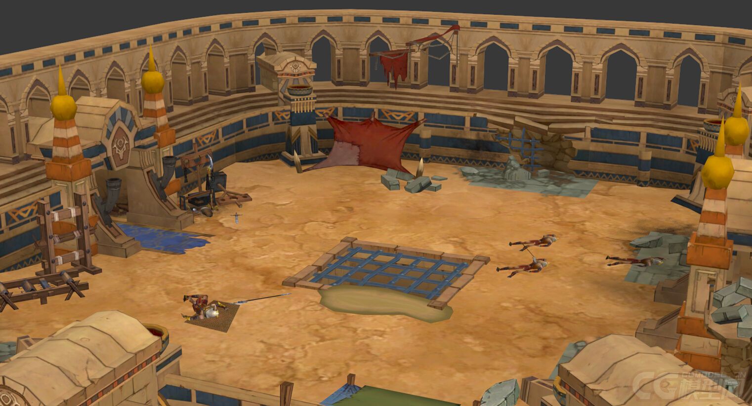 游戏场景系列中东沙漠阿拉丁城镇罗马斗兽场 竞技场 角斗场