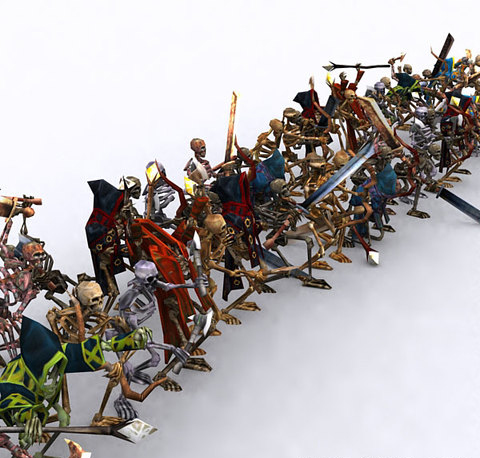 骷髅角色 带动作 多套贴图 组建骷髅兵团队