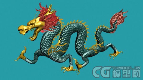 理想中的中国龙 红鬃金爪大青龙