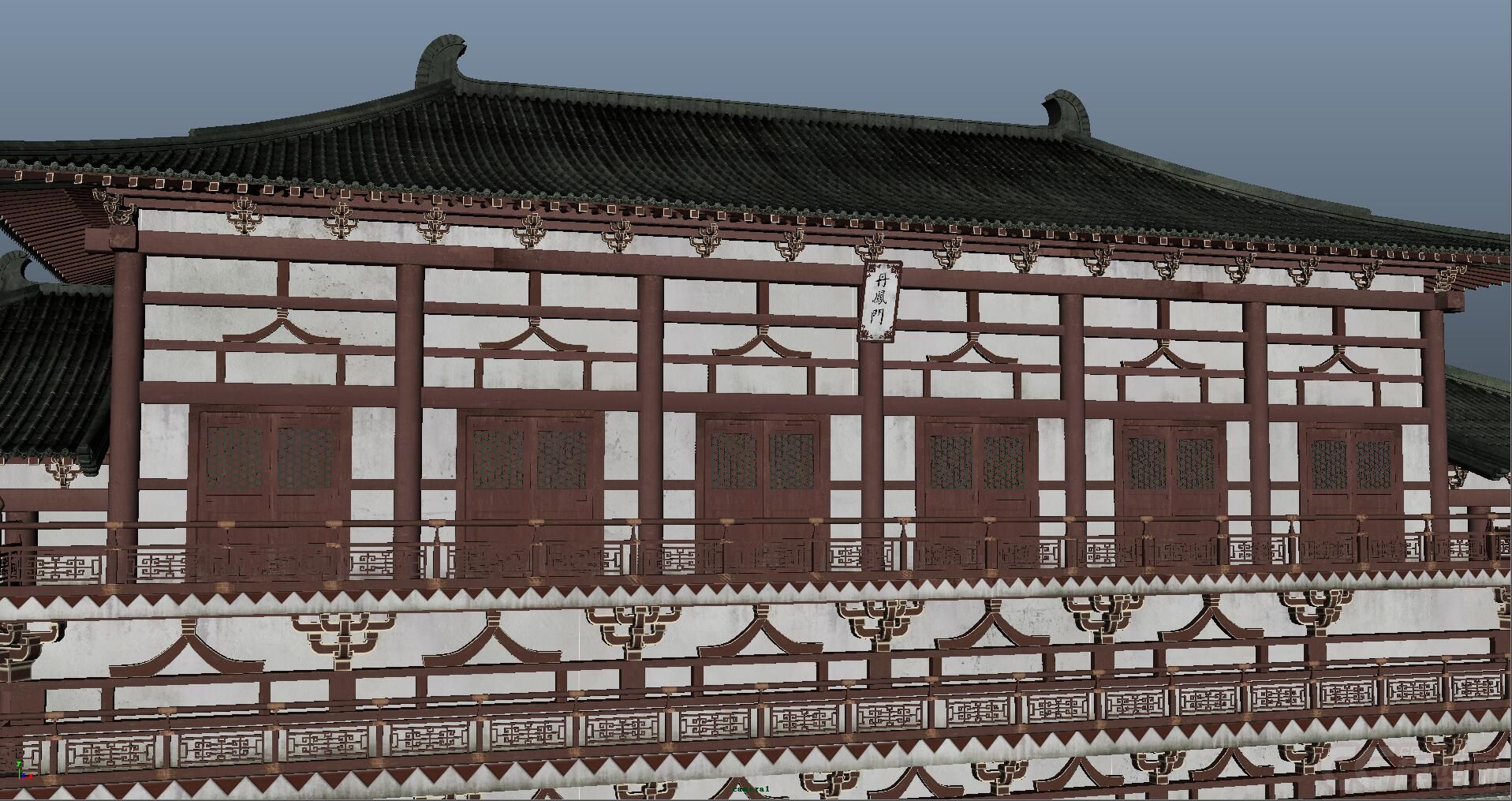 古代大明宫的城门 丹凤门 影视模型