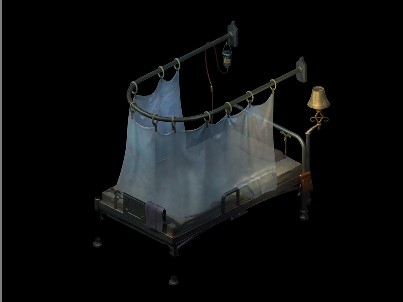 欧式长椅,床头柜,病床_右耳朵作品_场景古代场景_cg模型网